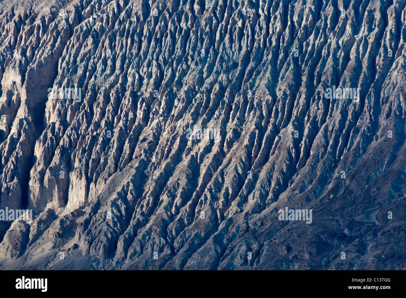 Rock-Textur im Karakorum, Nubra, Ladakh, Indien Stockfoto