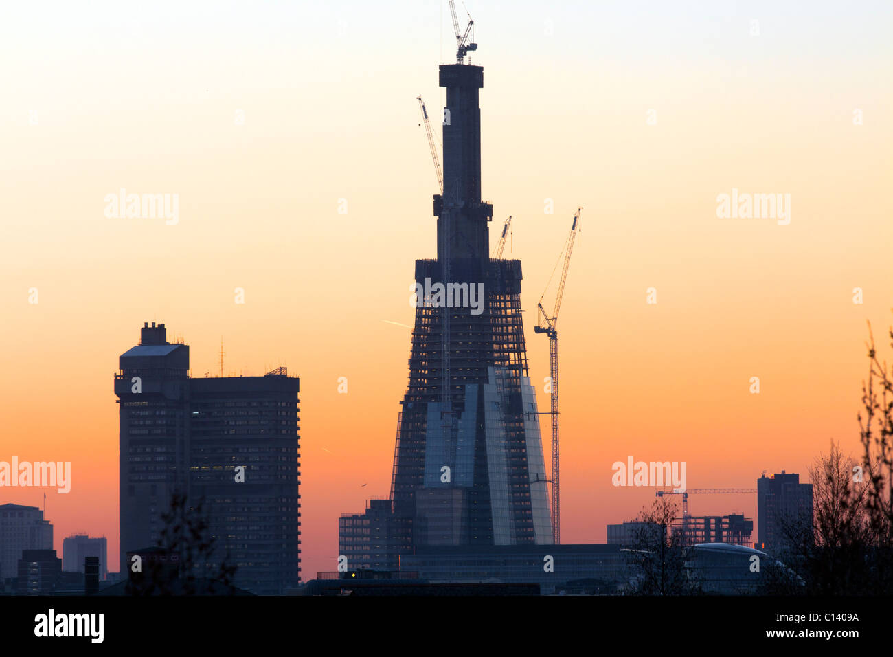 Der Shard Wolkenkratzer Bau - London Stockfoto