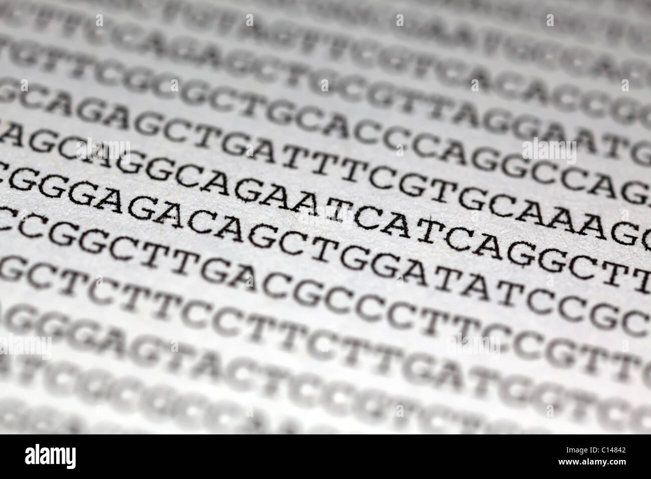 Gedruckte DNASequenz Genomdaten Stockfotografie Alamy