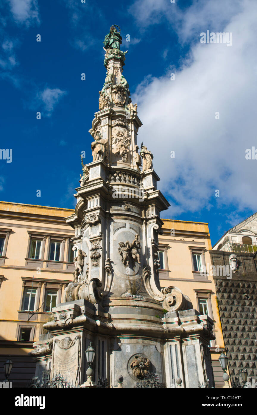 Guglia Immacolata barocke Obelisken auf der Piazza del Gesù Nuovo Neapel Kampanien Italien Mitteleuropa Stockfoto