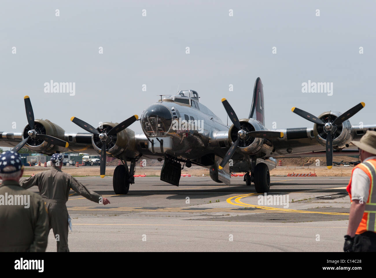 B17 VINTAGE WW2 BOMBER REPUBLIK FELD LONG ISLAND NEW YORK VEREINIGTE STAATEN VON AMERIKA Stockfoto