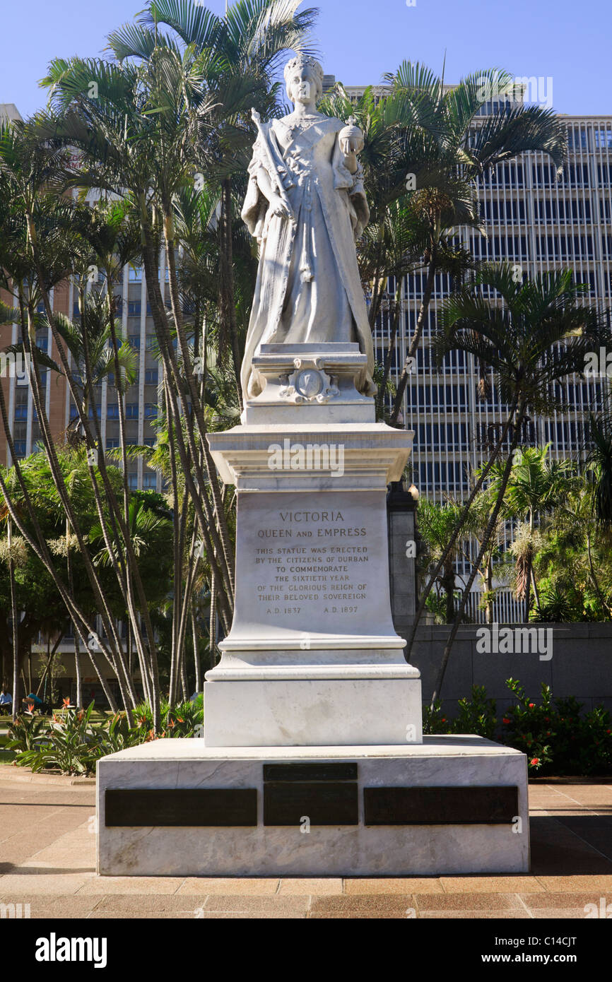 Statue in Durban zum Gedenken an den 60. Jahr der Herrschaft von Königin Victoria 1837-1897. Südafrika. Stockfoto