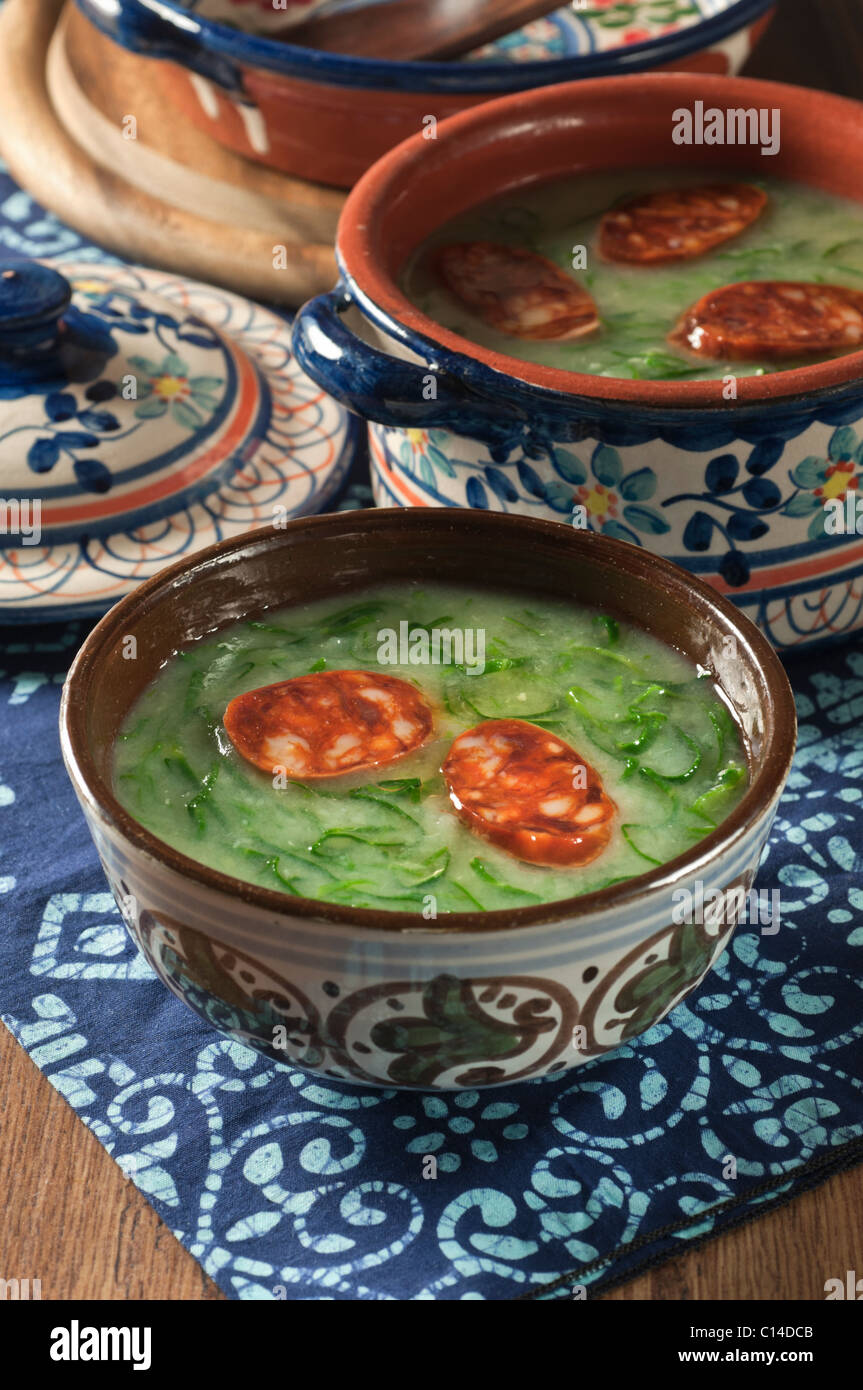 Caldo Verde Portugal Suppe Stockfoto