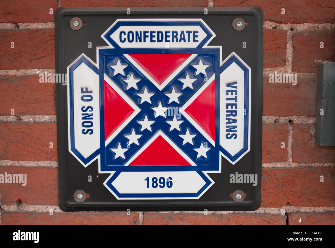 CSA PLAQUE GETTYSBURG SCHLACHTFELD PENNSYLVANIA VEREINIGTE STAATEN VON AMERIKA Stockfoto