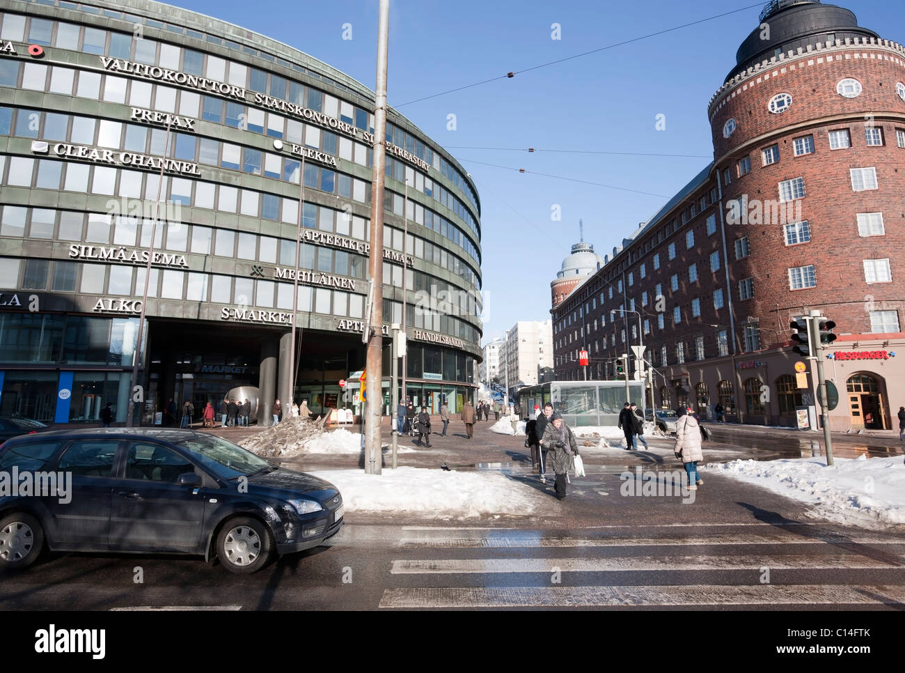 Straßenszene in Helsinki Finnland Stockfoto