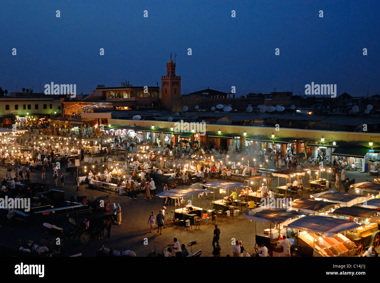 Jemma el Fna in Marrakesch, Marokko Stockfoto