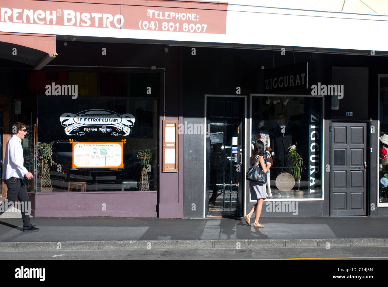 Schaufensterbummel Cuba Street, das Café Kulturzentrum von Wellington, Neuseeland Stockfoto