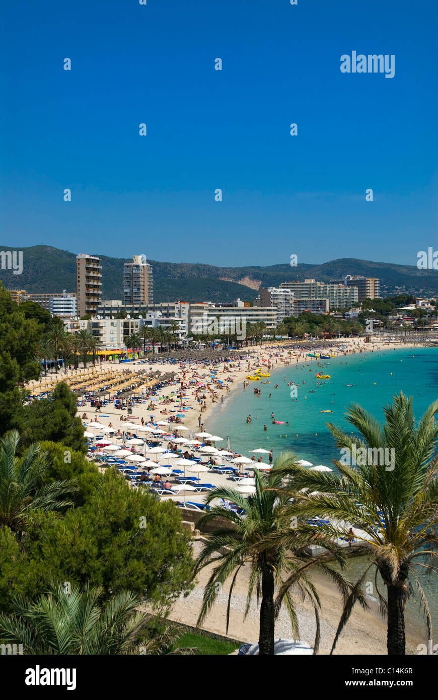 Strand von Magaluf, Mallorca, Balearen, Spanien Stockfoto