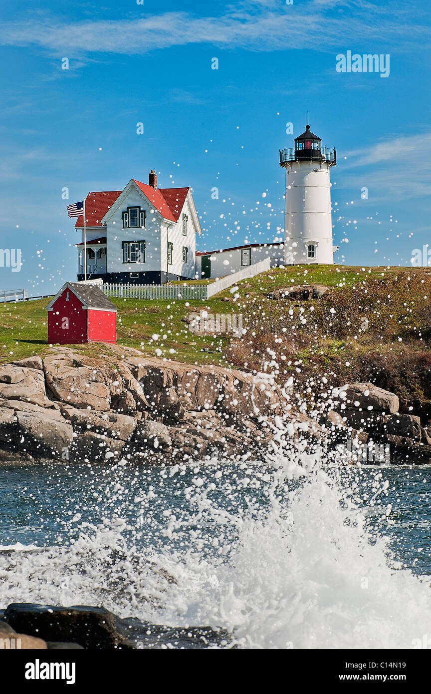 Nubble Light, Cape Neddick, York, Maine, ME, USA Stockfoto