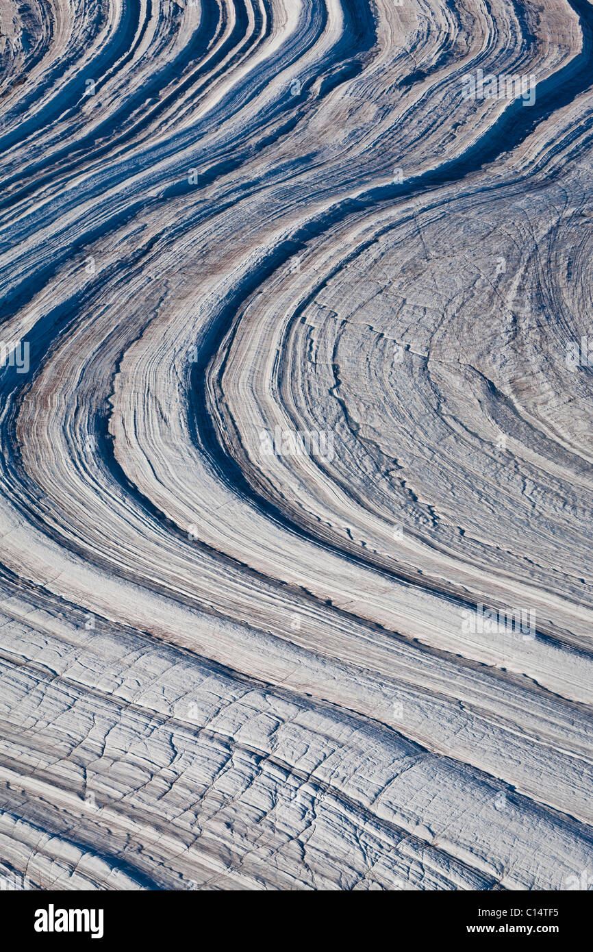 Abstrakte Gletscherlandschaft, Baffin Island, Kanada. Stockfoto