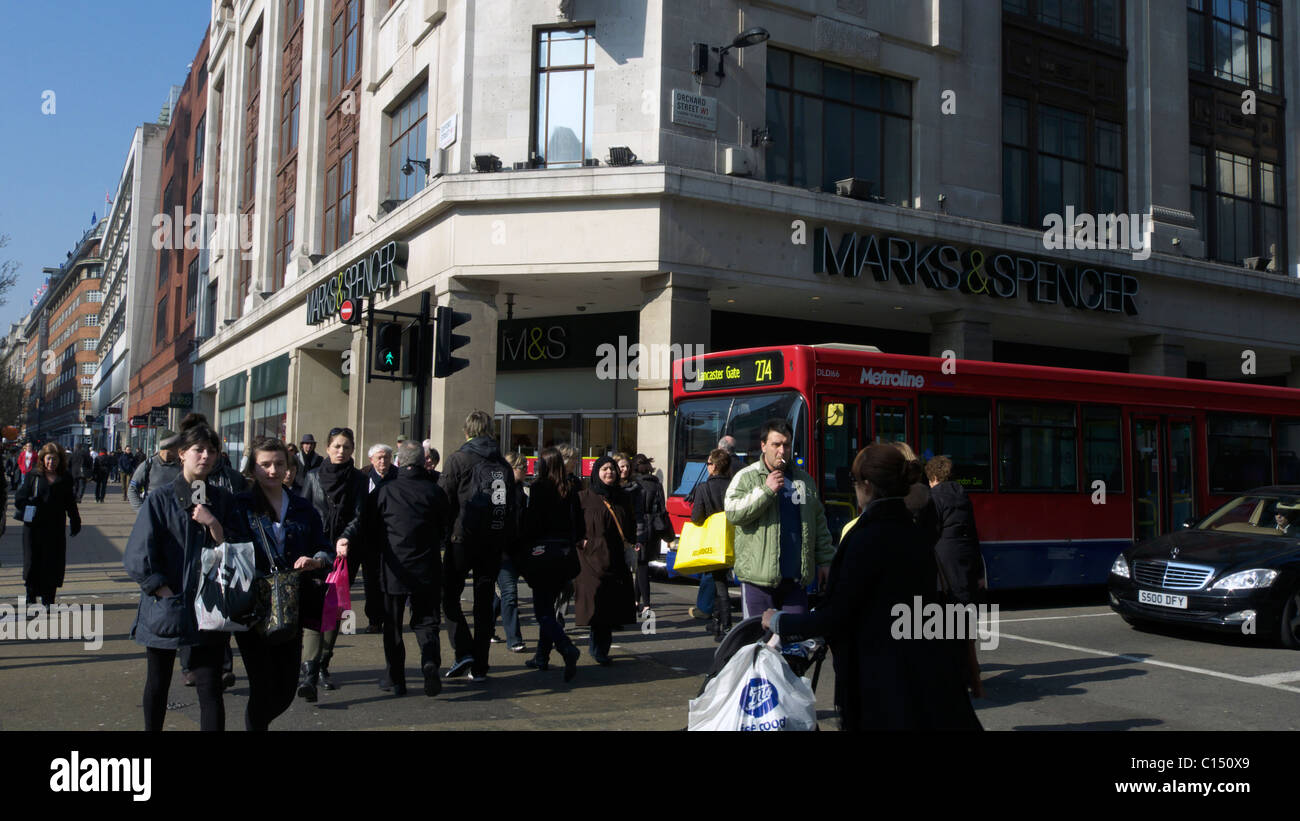 Vereinigtes Königreich Zentrum London w1 Oxford street Marks &amp; Spencer speichern Stockfoto