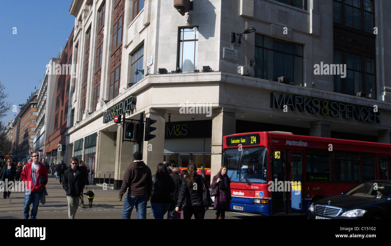 Vereinigtes Königreich Zentrum London w1 Oxford street Marks &amp; Spencer speichern Stockfoto