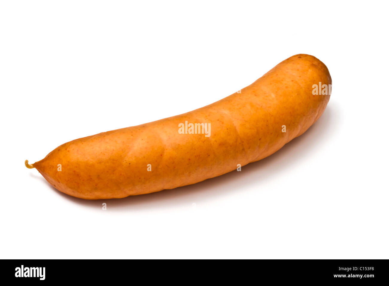 Eine Wurst isoliert auf weißem Hintergrund Stockfoto