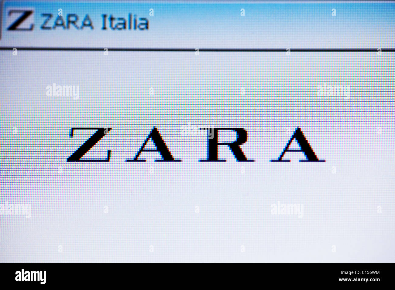 Zara Website Italia Stockfoto