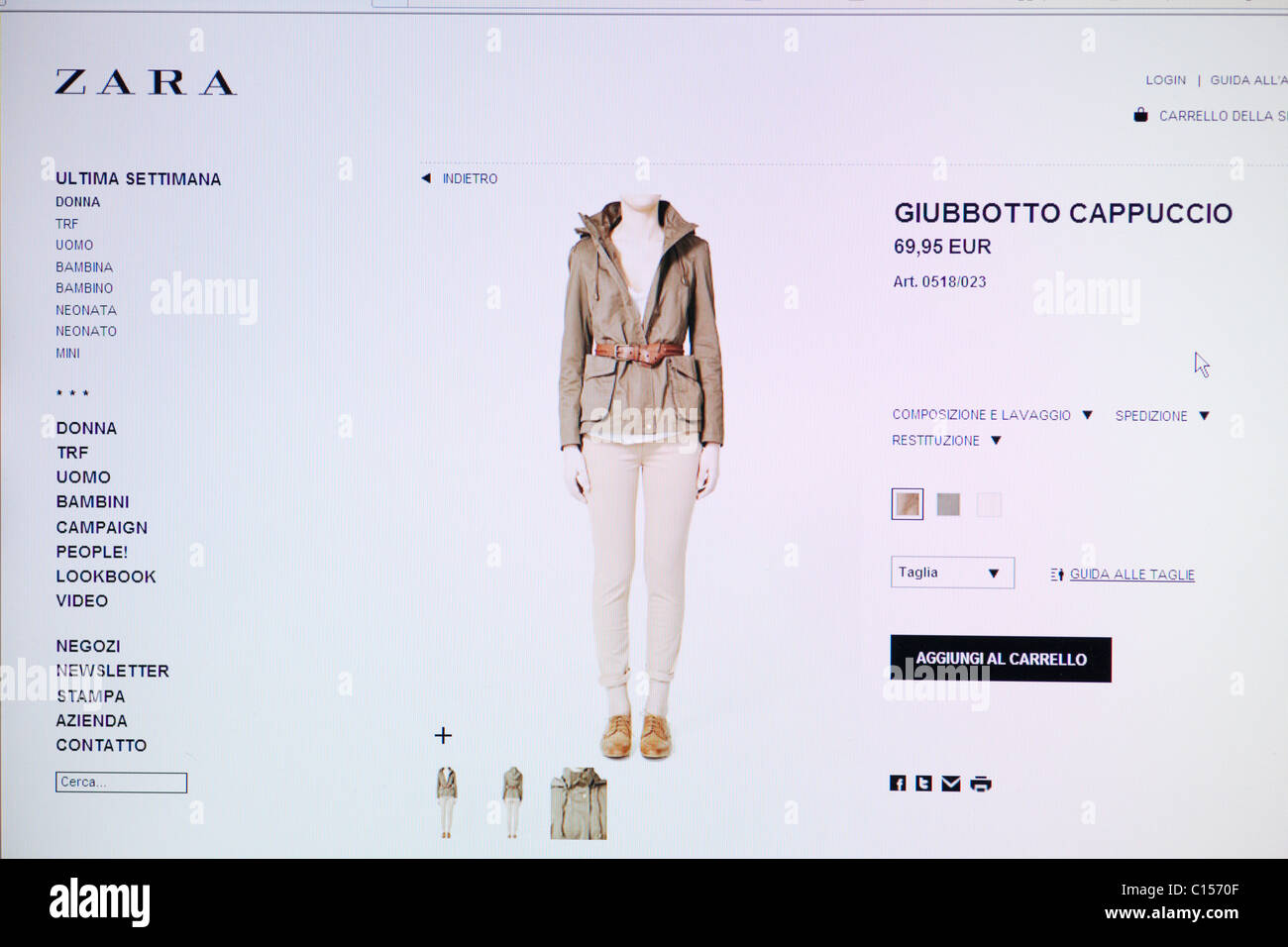 Zara Online Shop einkaufen Stockfotografie - Alamy