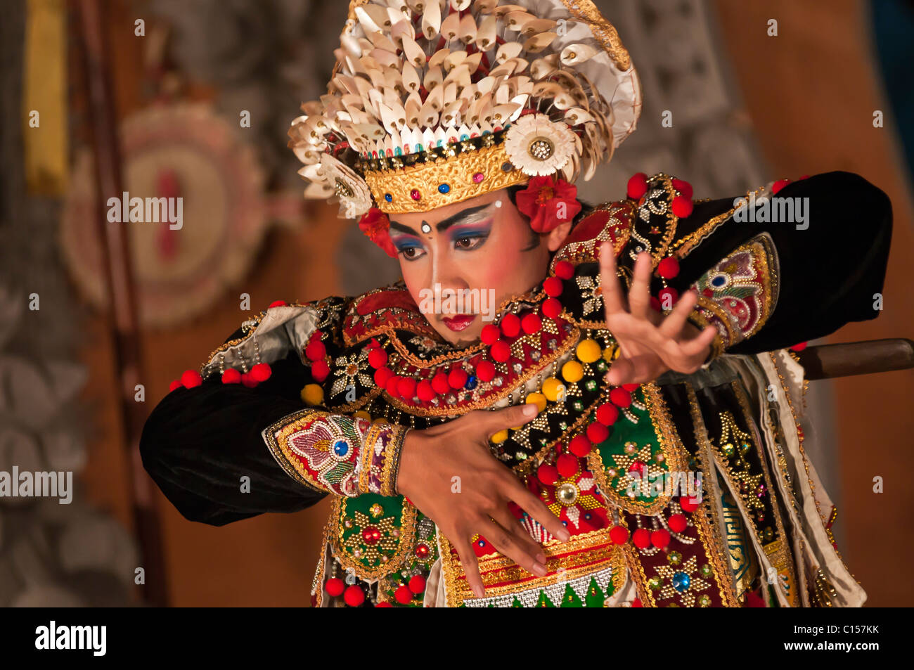 Balinesische Legong Tänzerinnen in Ubud Bali Indonesien Stockfoto