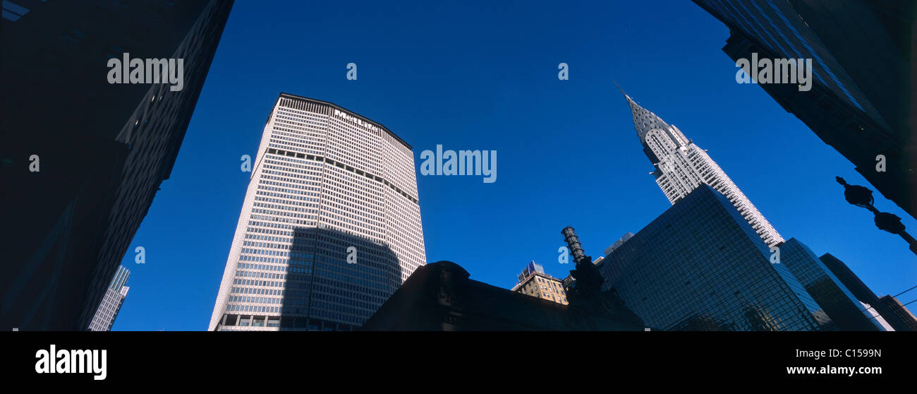 Met Life Building und das Chrysler Building auf der 42nd Street in Midtown Manhattan Stockfoto