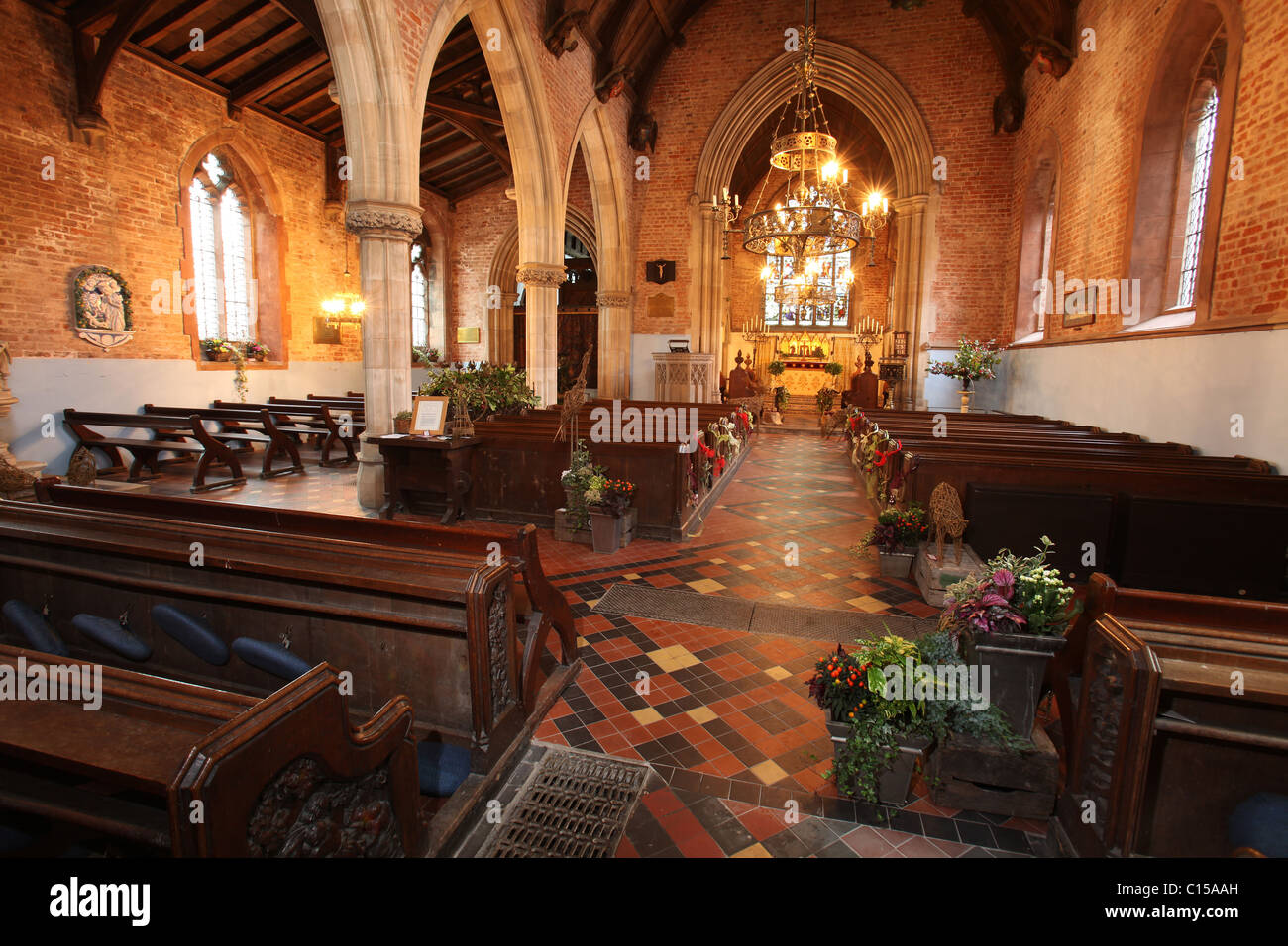 Arley Hall & Gärten, England. Arley Hall Kapelle geschmückt für die