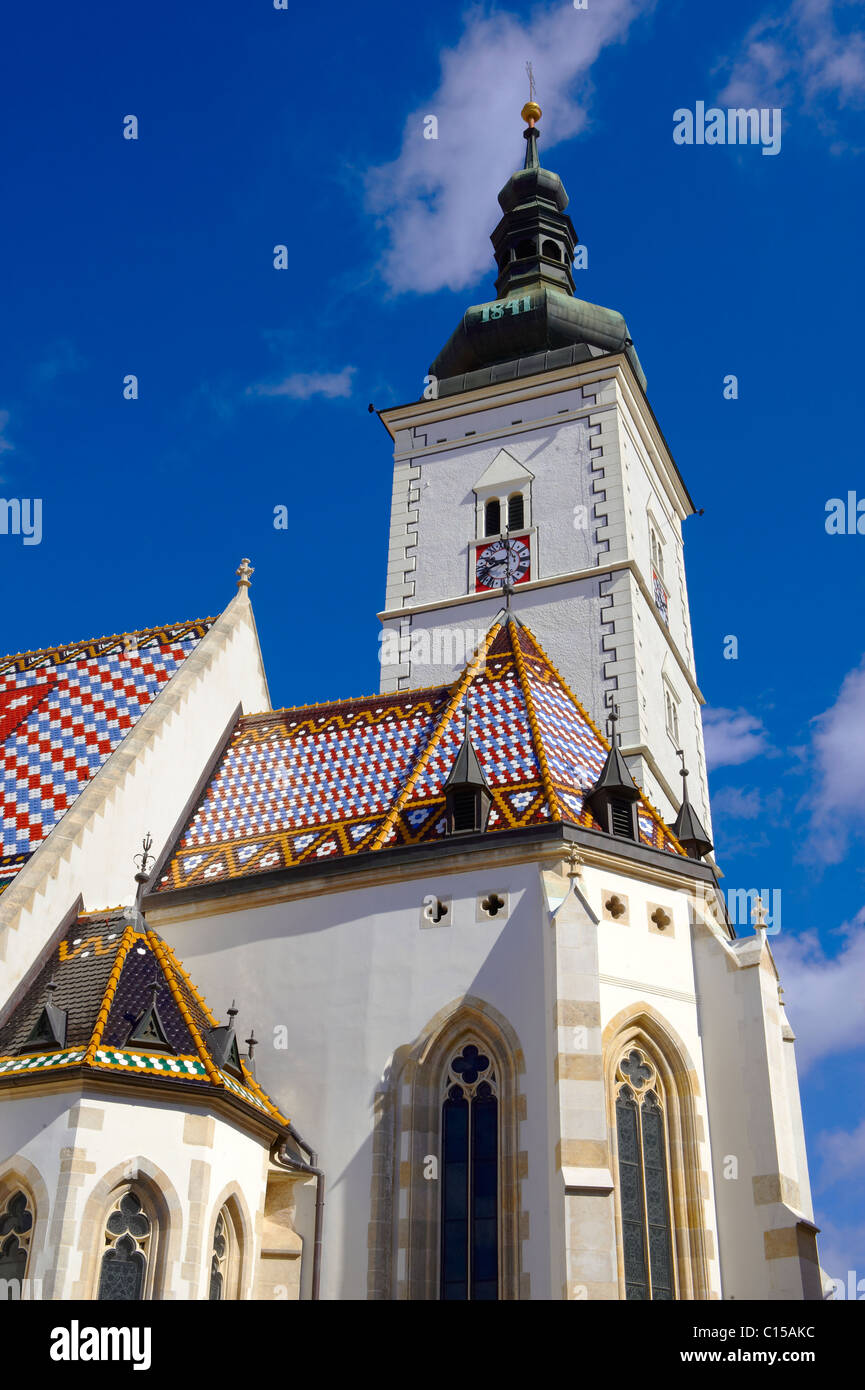 Späte gotische Kirche von St. Markus Kirche (Crkva Sv. Marka), Zagreb, Kroatien Stockfoto