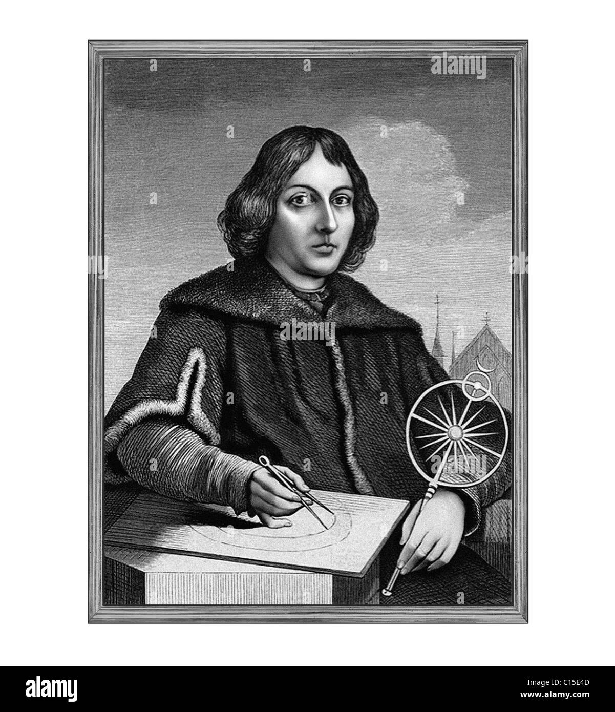 Nikolaus Kopernikus 1473 1543 polnische Astronom Illustration aus einer Gravur Stockfoto