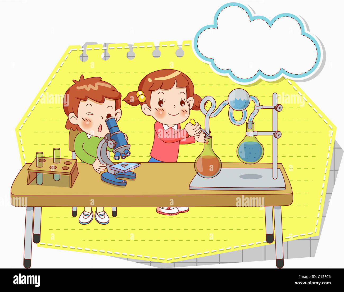 Kinder im naturwissenschaftlichen Unterricht Stockfoto