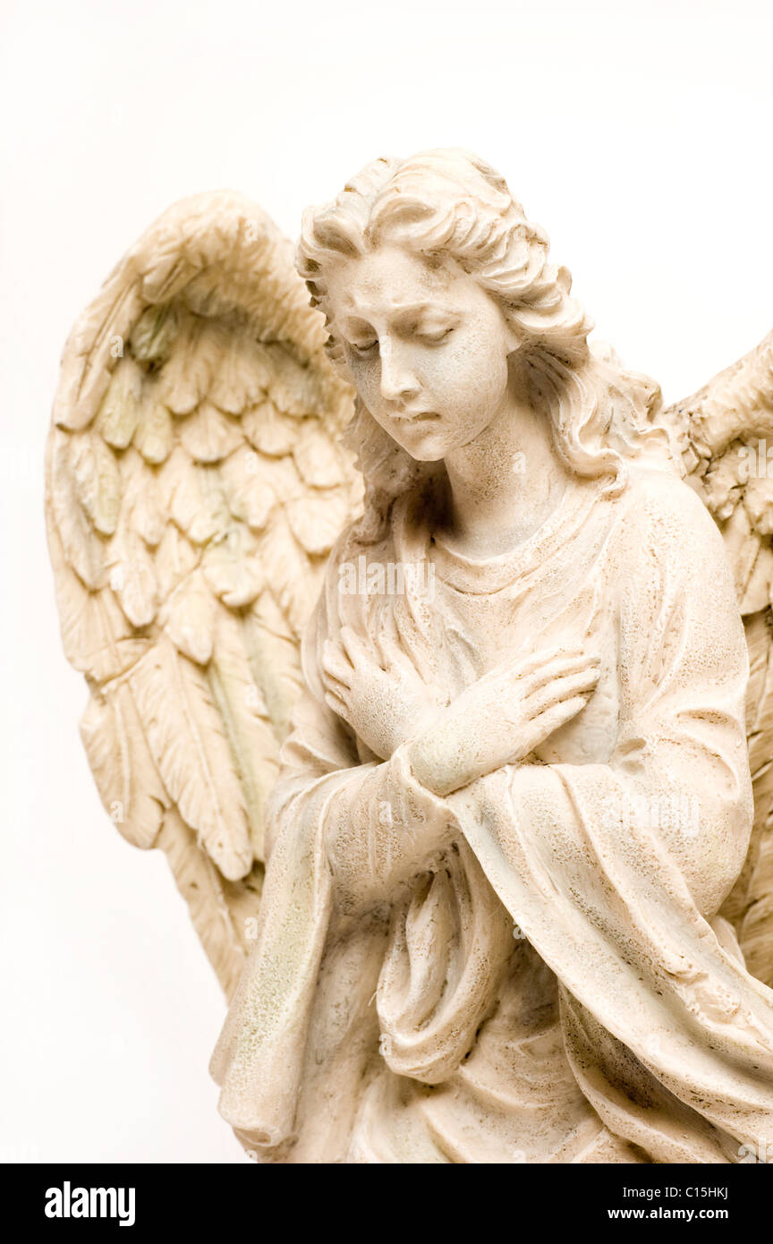 Engelsstatue isoliert Stockfoto