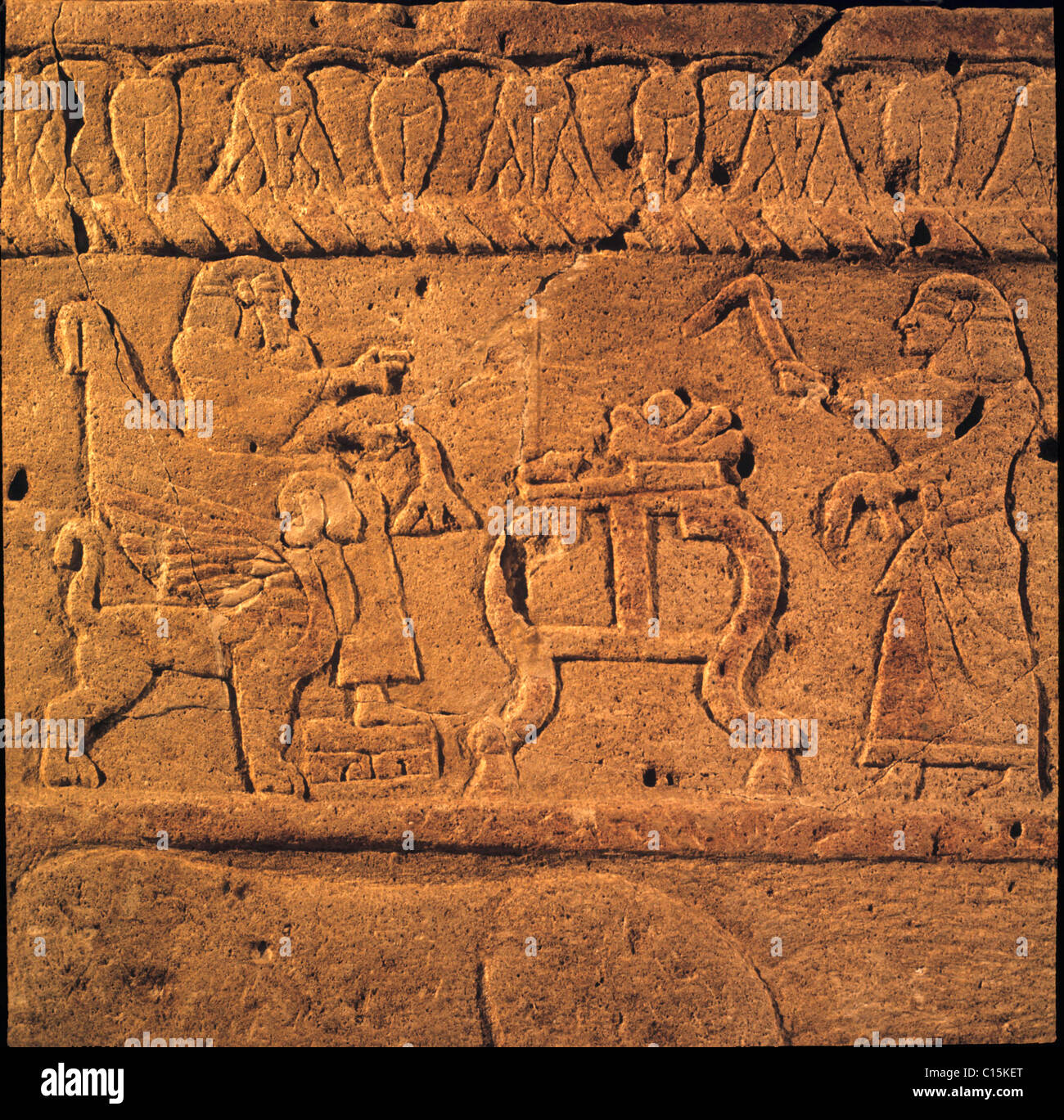 König Hiram (Ahiram) des Reifens, phönizische König Salomos Tempel gebaut. Detail von Hiram Grab. Stockfoto