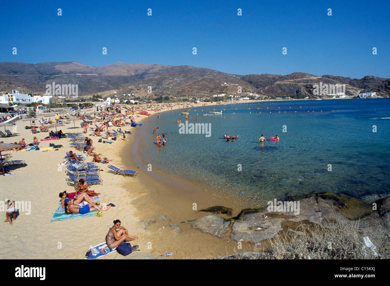 Milopotas Strand, Ios, Kykladen, Griechenland Stockfoto