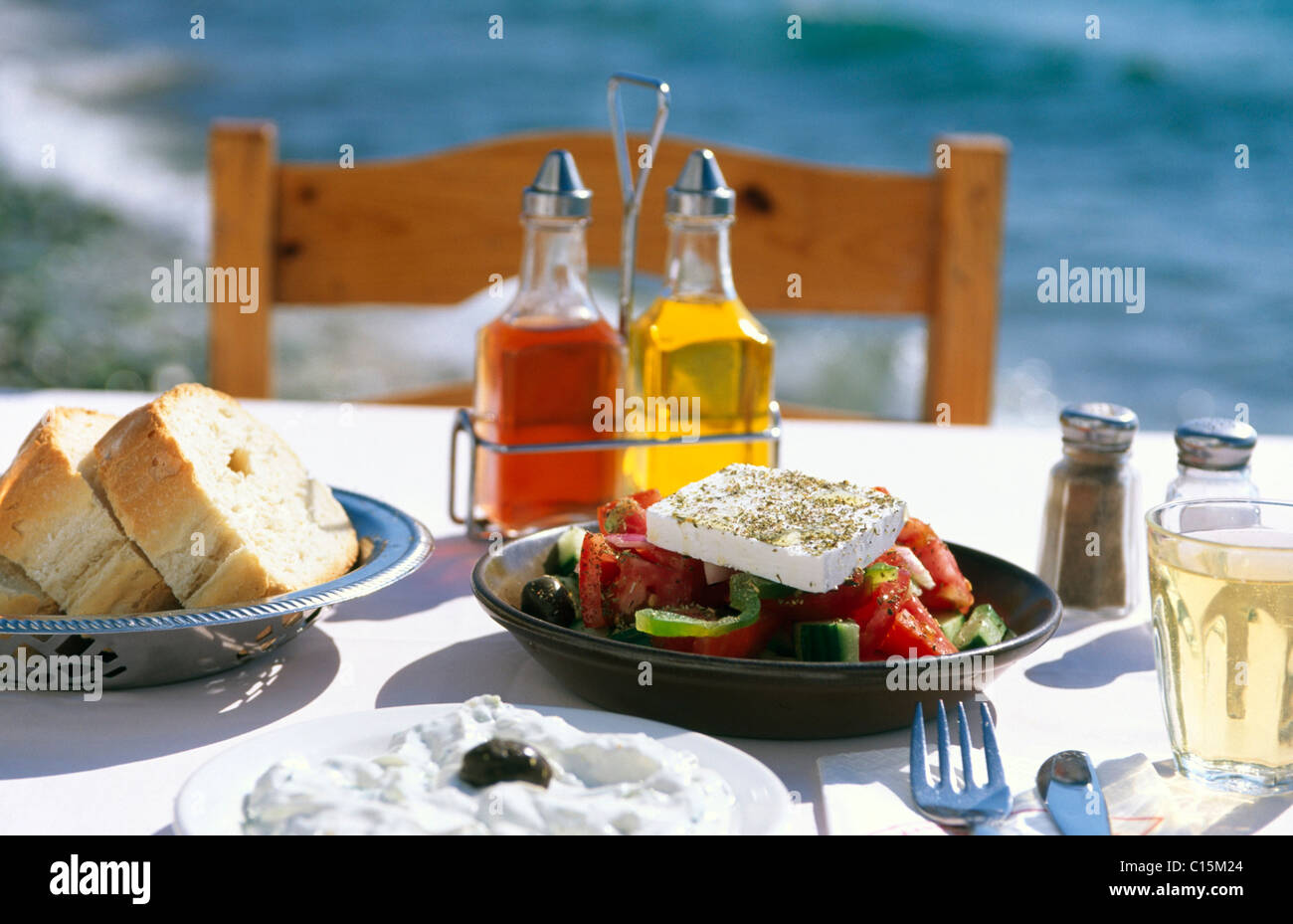 Tzatziki, griechischer Salat, Griechenland, Europa Stockfoto
