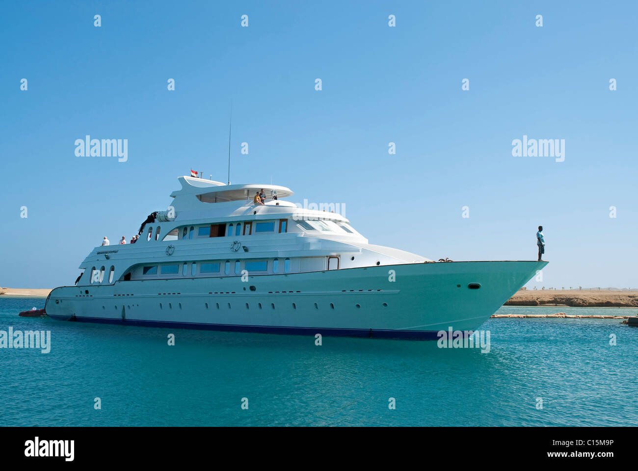 Super-Yacht Liegeplatz in Port Ghalib Marina, Rotes Meer, Ägypten Stockfoto