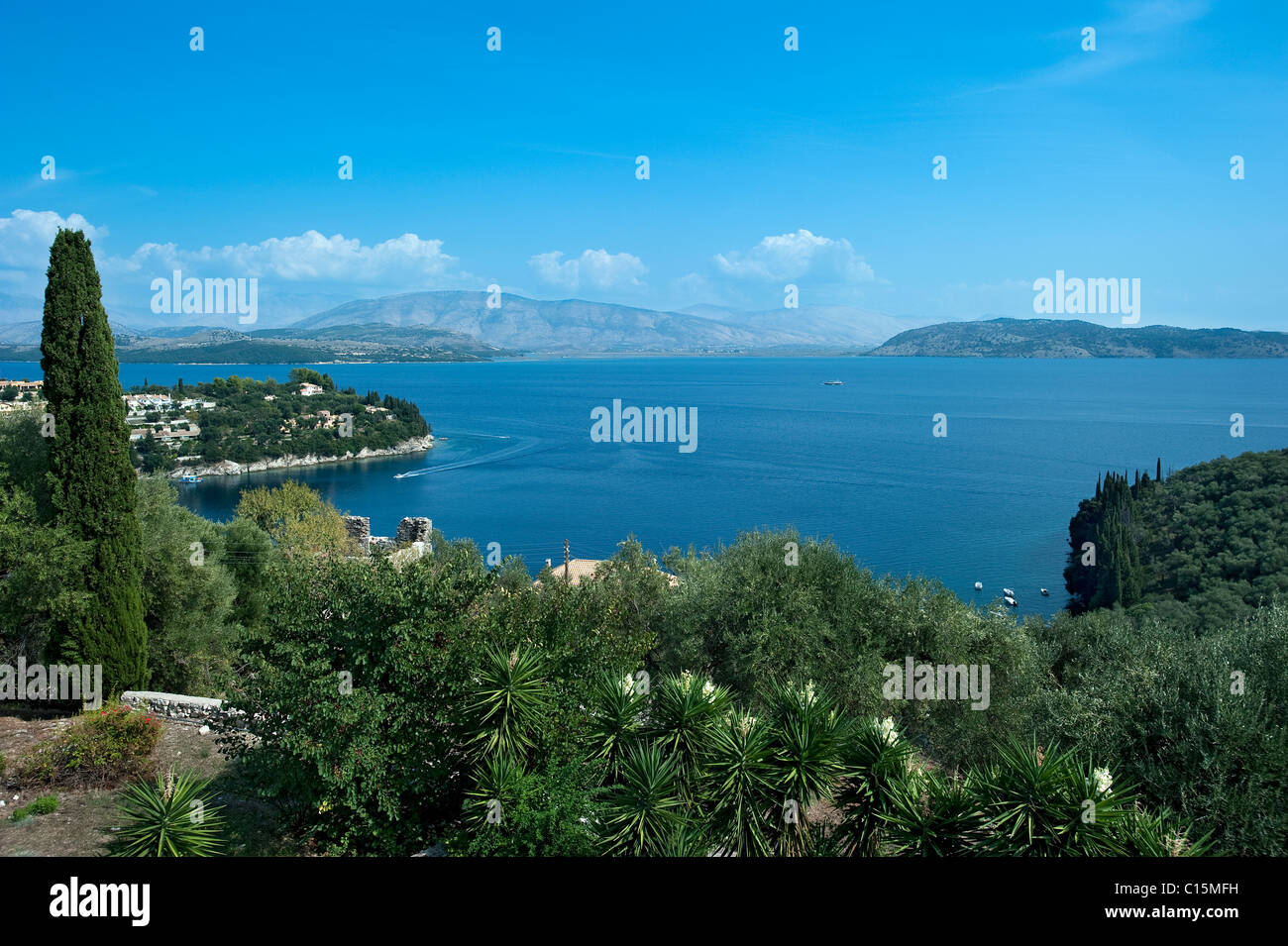 Blick auf zusammen, Korfu, Griechenland Stockfoto