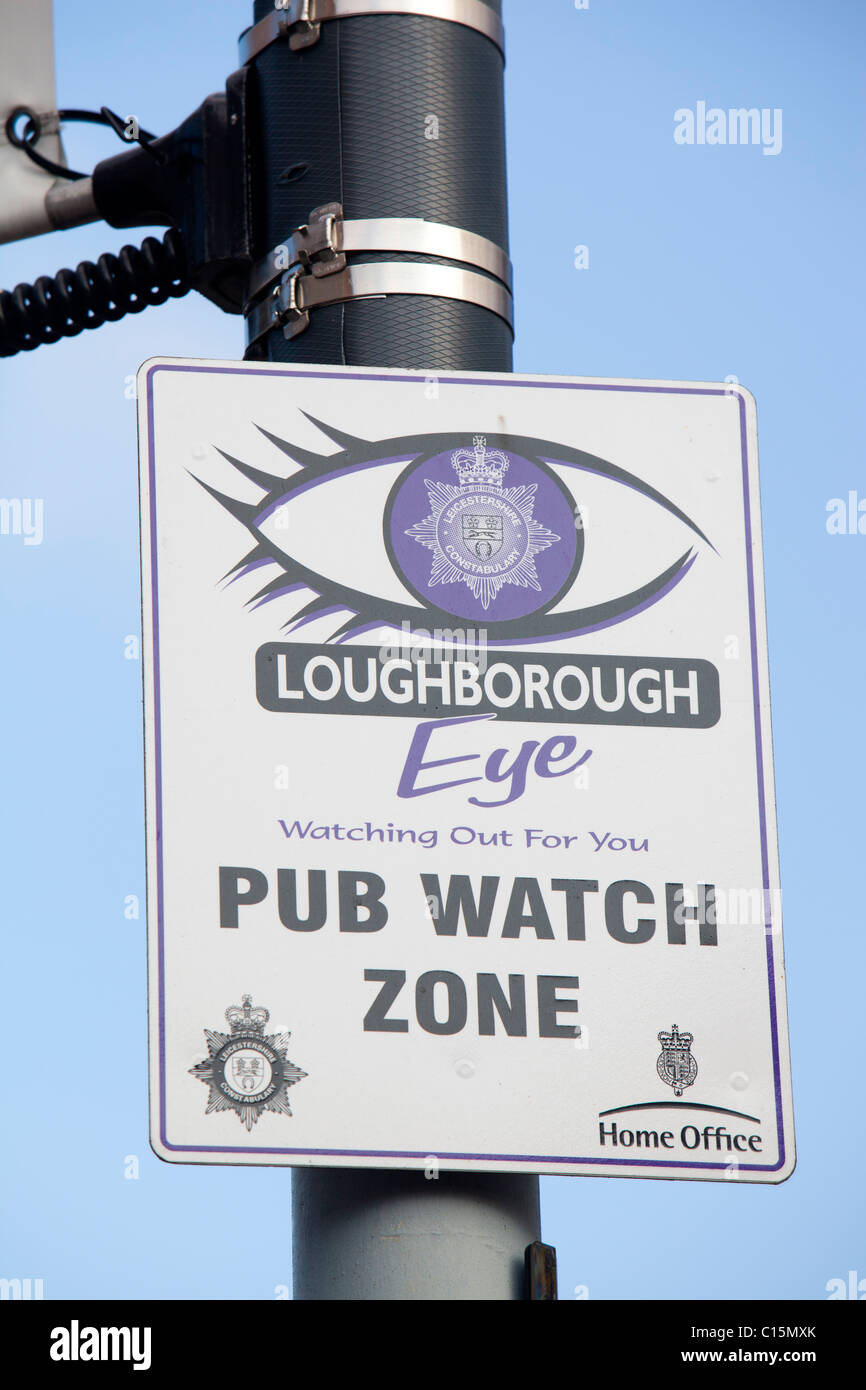 Eine Kneipe Uhr anmelden, Loughborough, Leicestershire, UK. Stockfoto