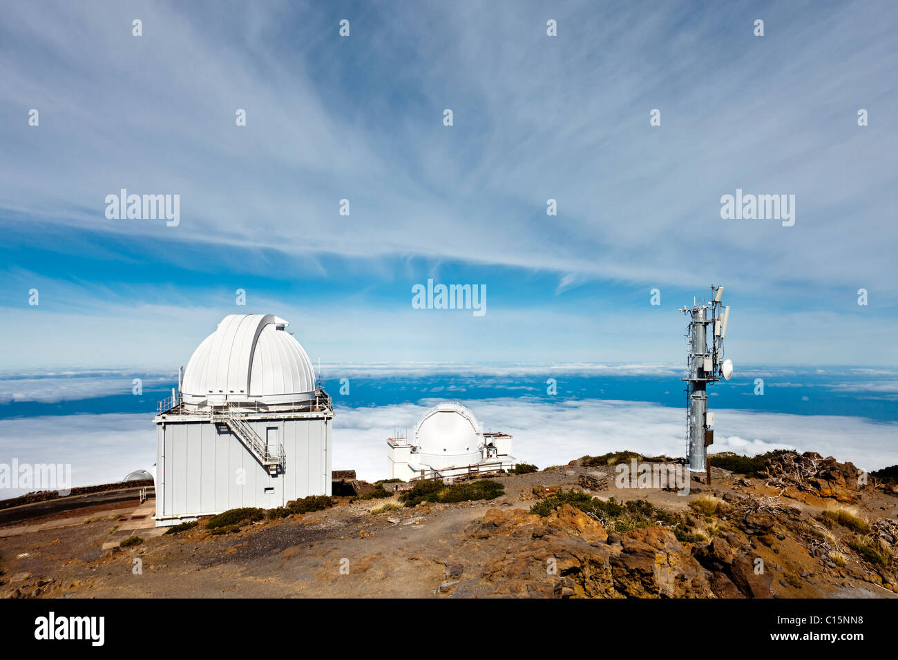 Roque de Los Muchachos Observatorium, Caldera de Taburiente, La Palma, Kanarische Inseln, Spanien Stockfoto