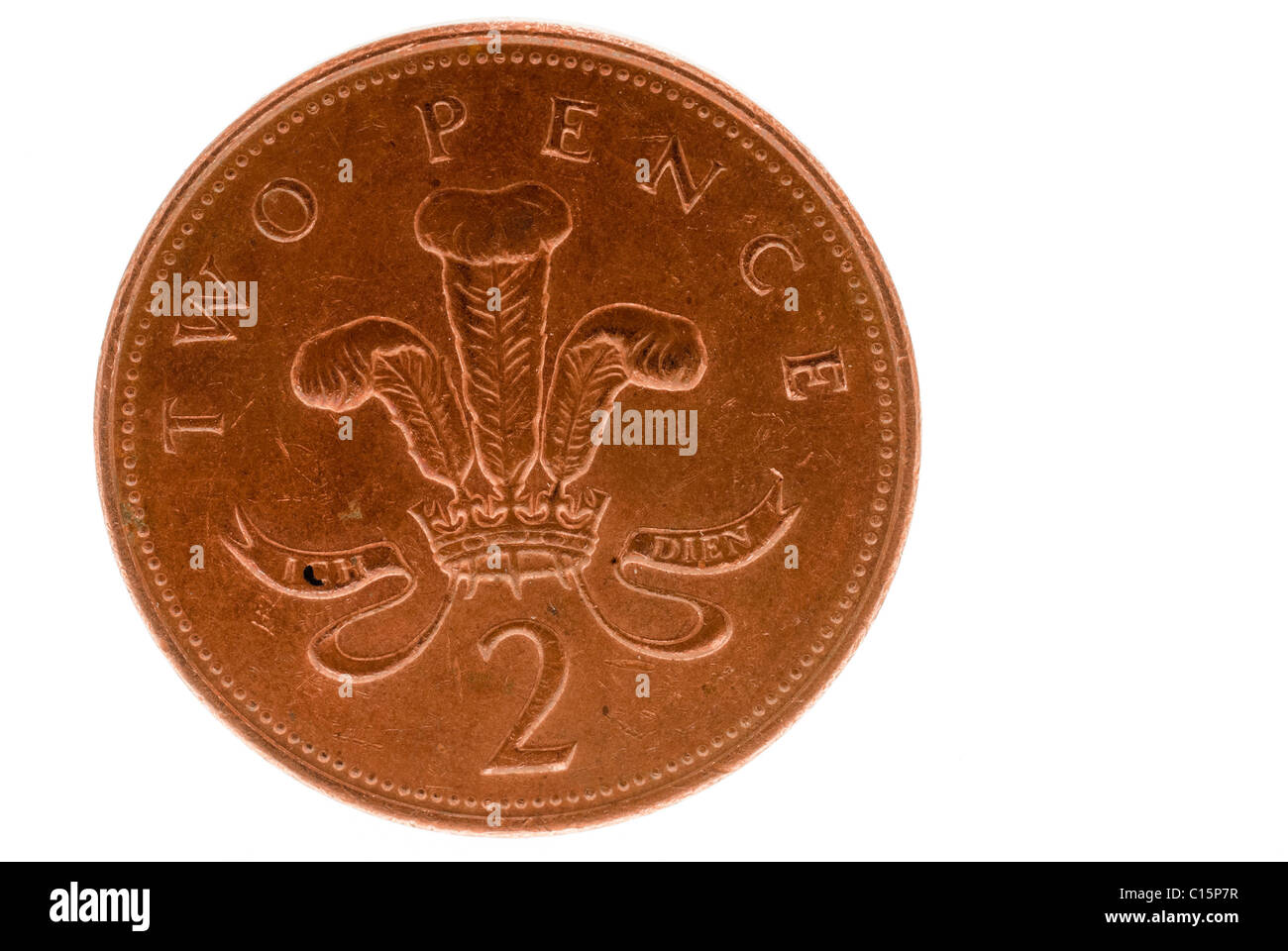 Zwei Pence Münze Stockfoto