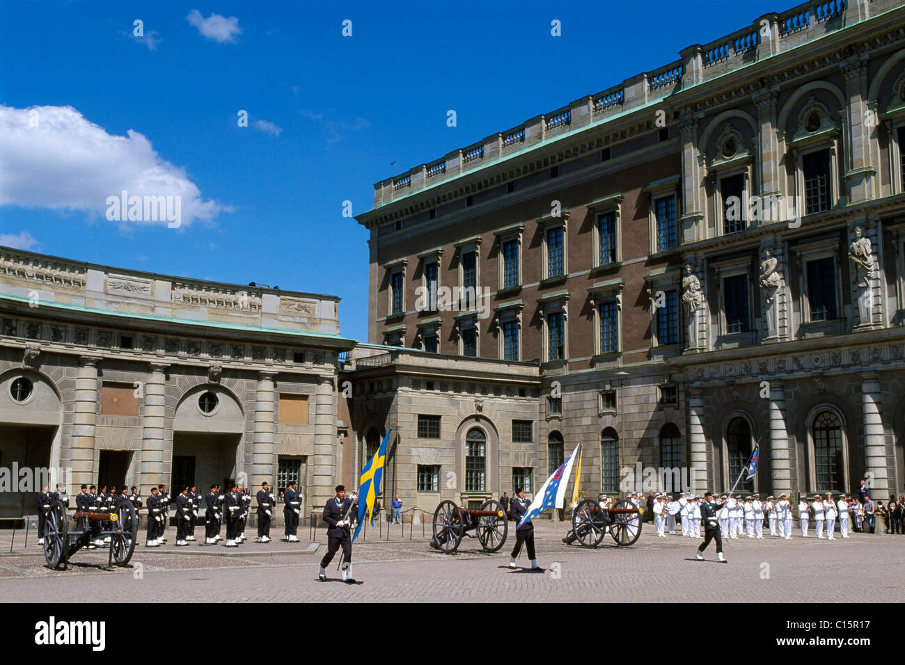 Königliche Garde, Schloss von Stockholm, Schweden, Scandinavia Stockfoto