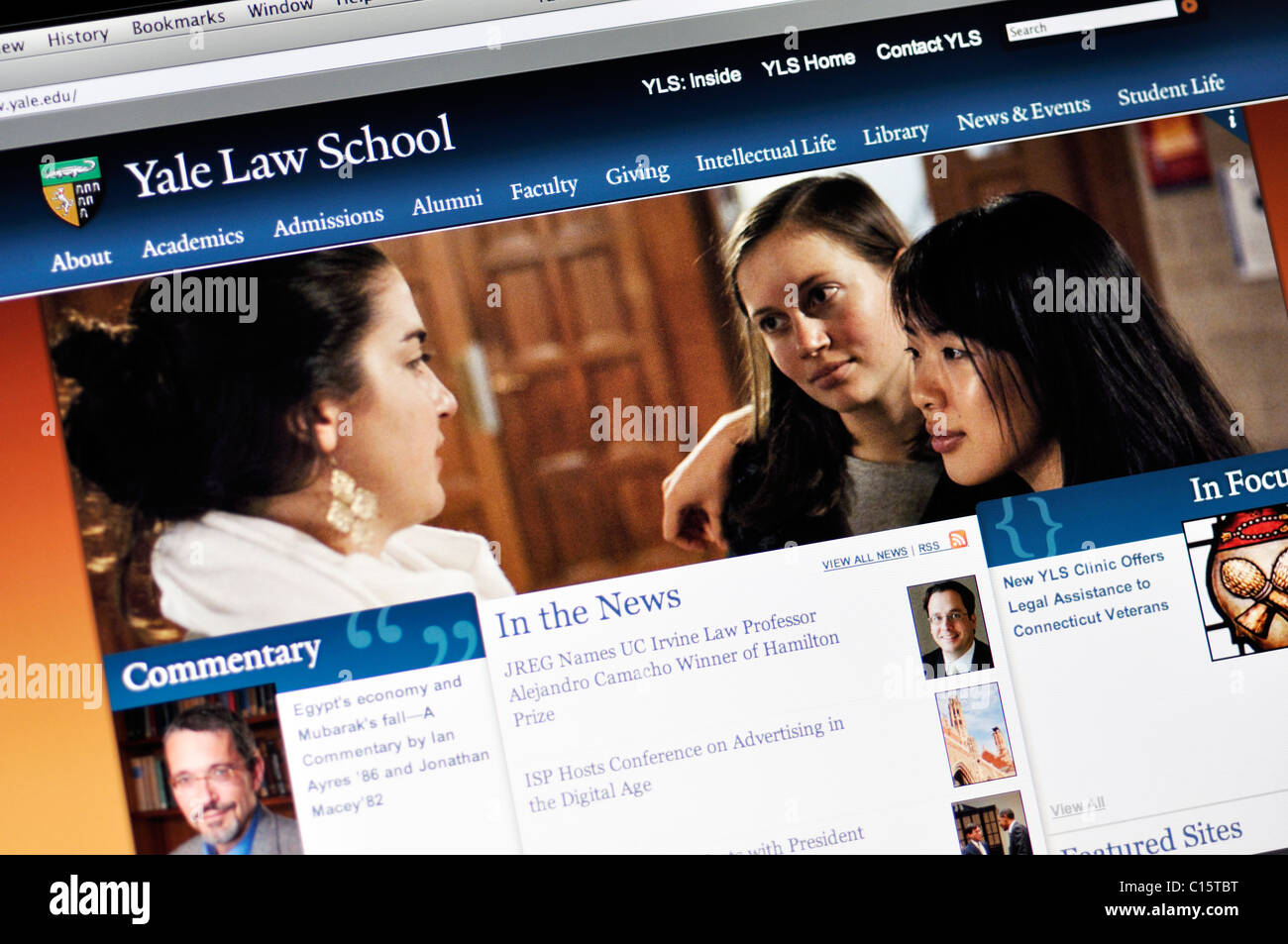 Yale Law School Website, Yale University Stockfoto