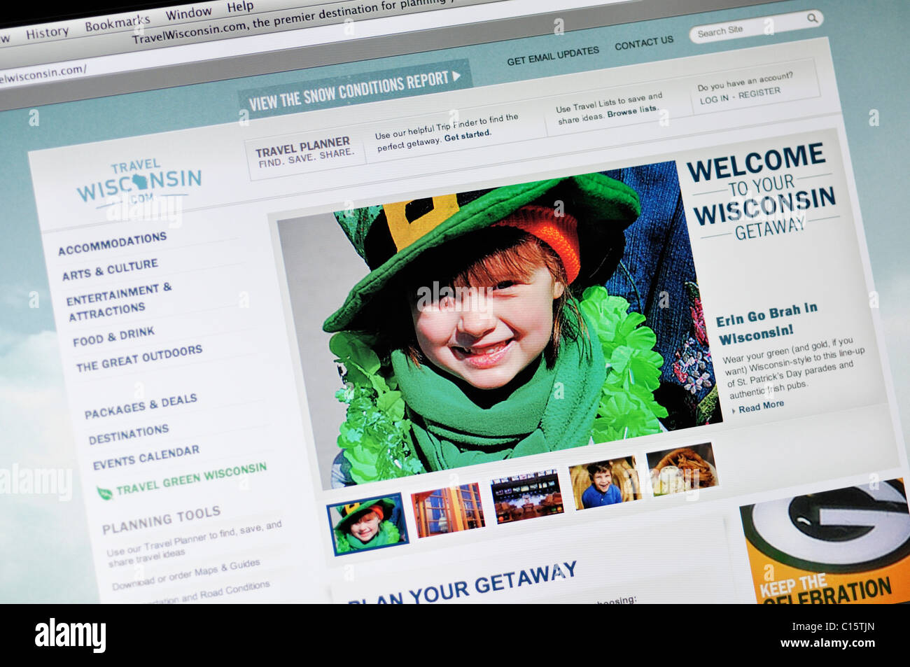 Wisconsin Zustand-offizielle Tourist-Office-website Stockfoto
