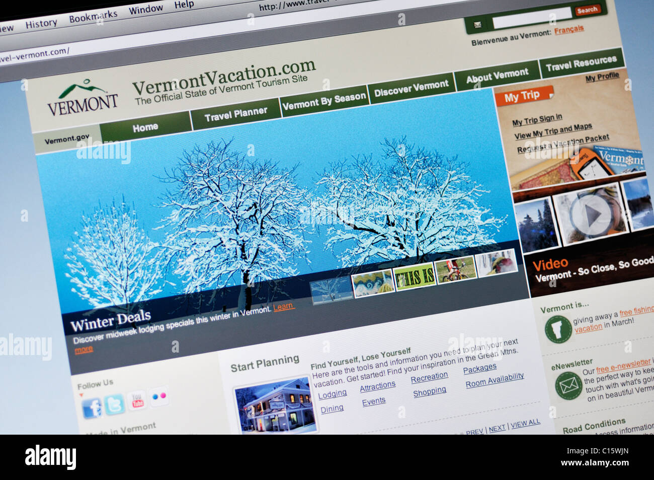 Vermont offizielle Tourismus-website Stockfoto