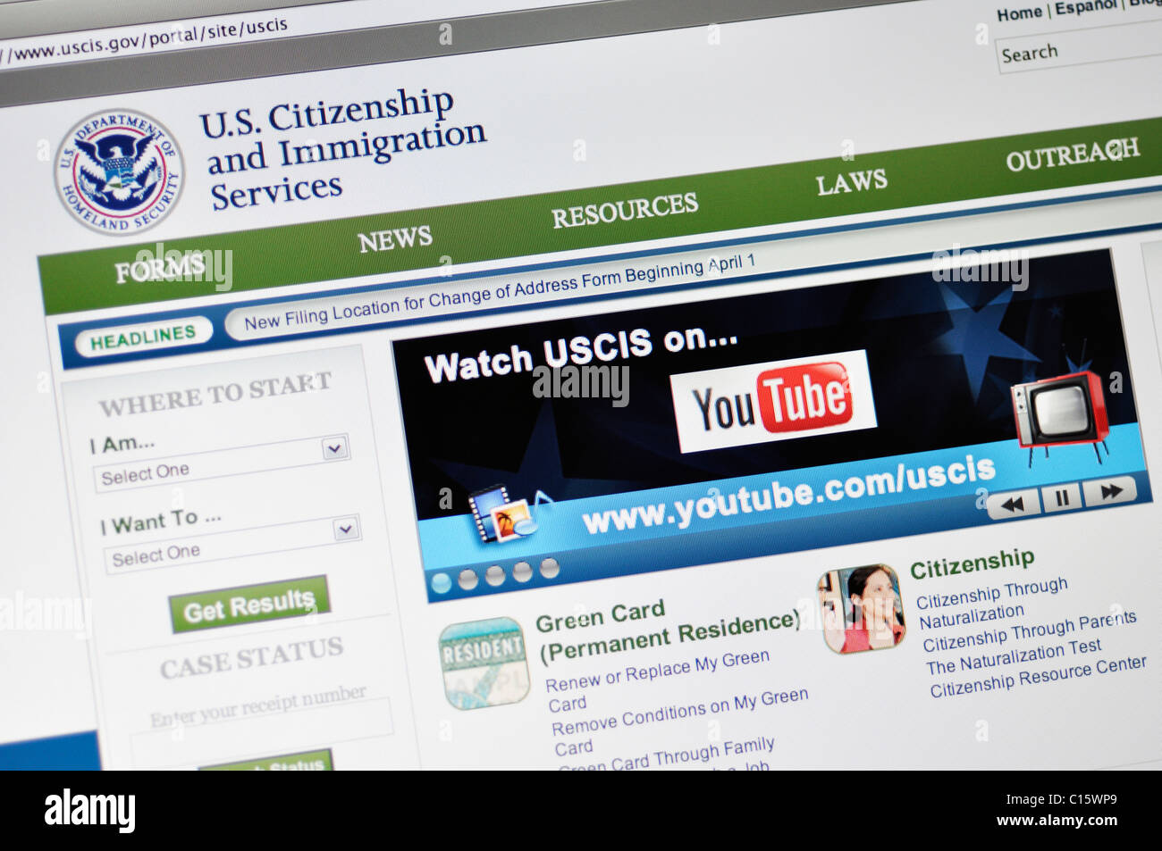 Department of Homeland Security, US Citizenship and Immigration Services Stockfoto