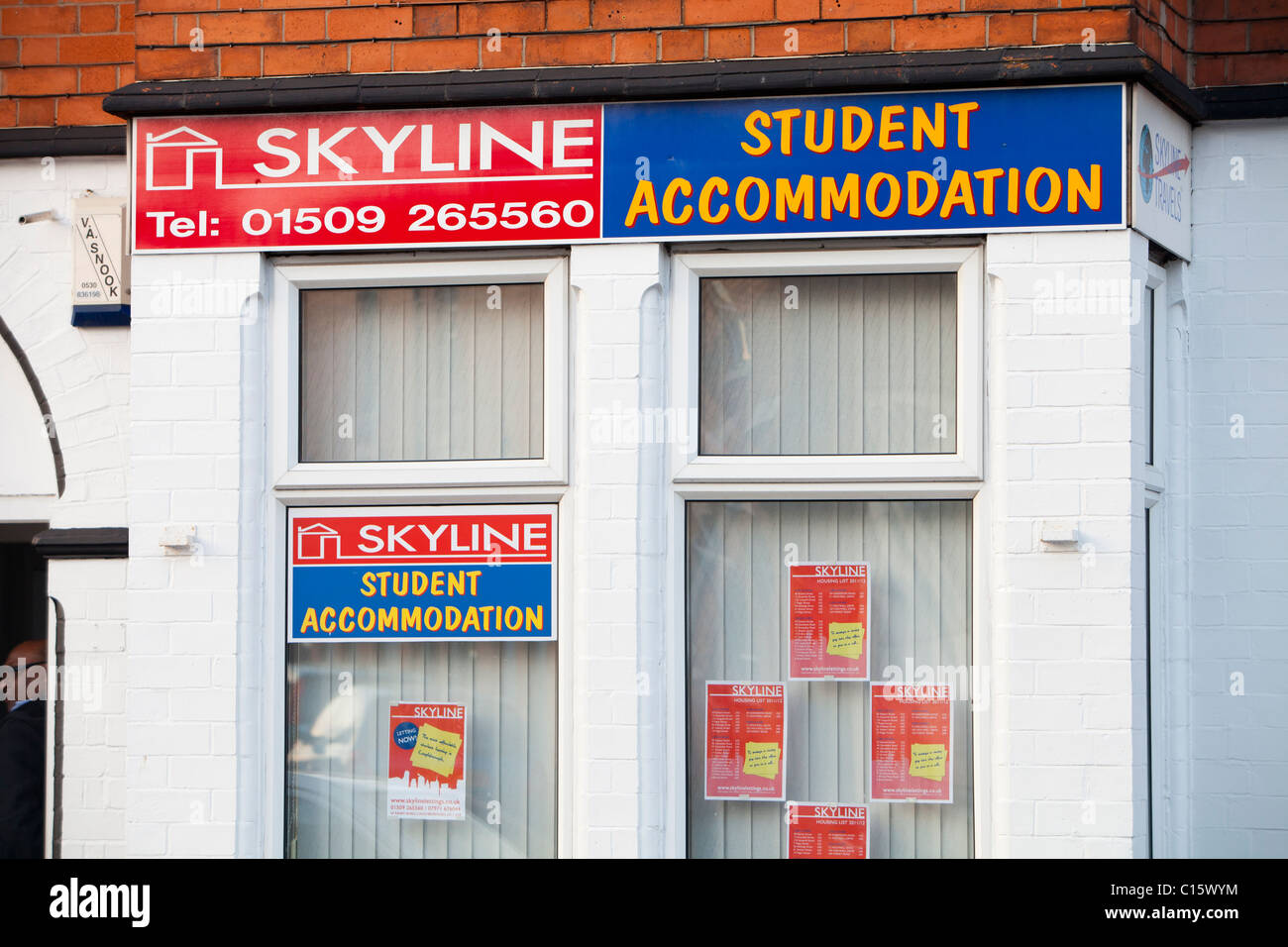 Ein Student-Immobilienagentur in Loughborough, Leicestershire, UK. Stockfoto
