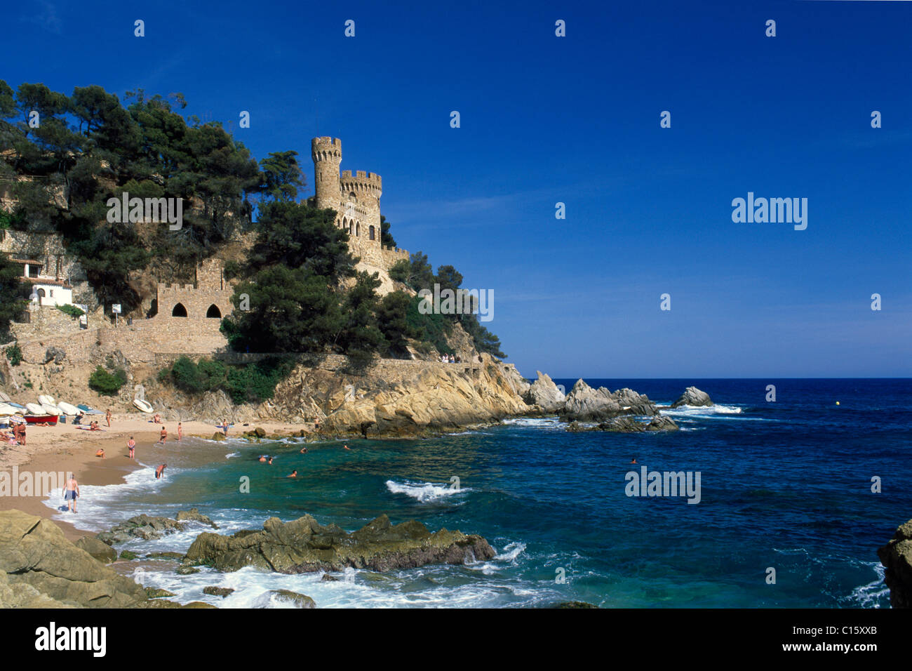 Burg in Lloret de Mar, Costa Brava, Katalonien, Spanien, Europa Stockfoto