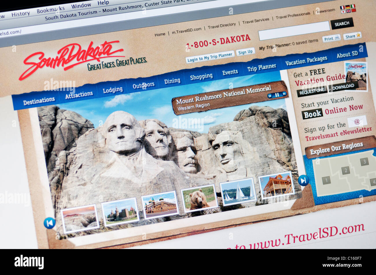 South Dakota offizielle Tourismus-website Stockfoto