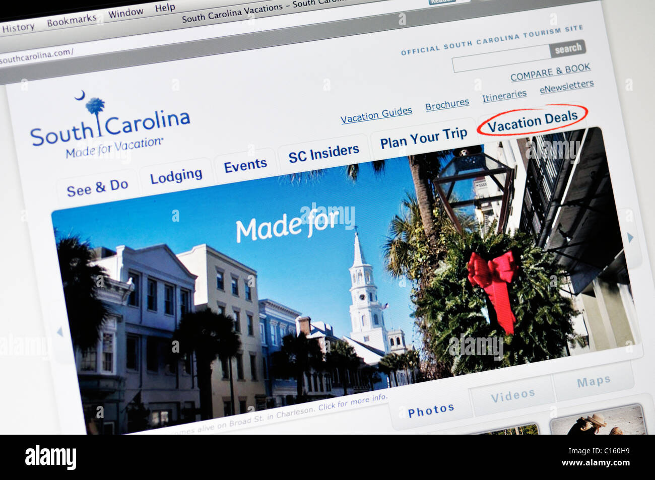 South Carolina offizielle Tourismus-website Stockfoto