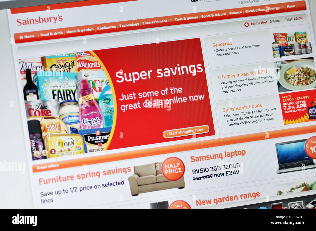 Sainsbury-Store-website Stockfoto