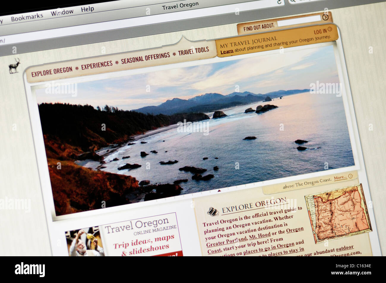 Oregon offizielle Tourismus-website Stockfoto
