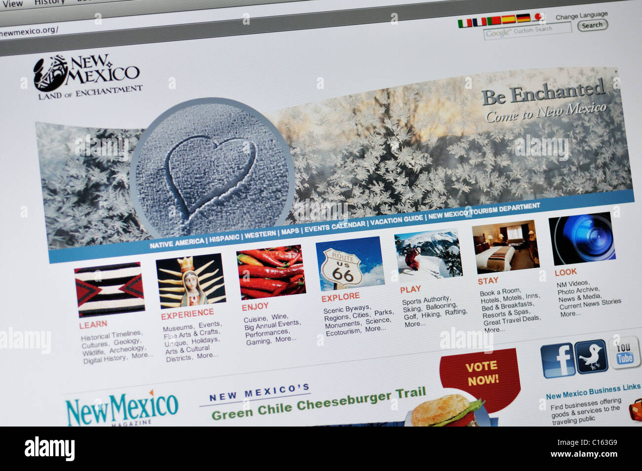 New Mexico offizielle Tourismus-website Stockfoto