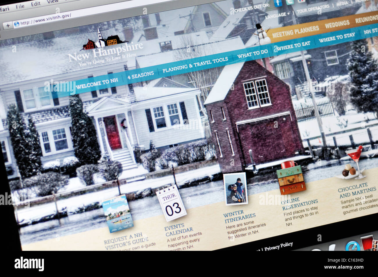 New Hampshire offizielle Tourismus-website Stockfoto