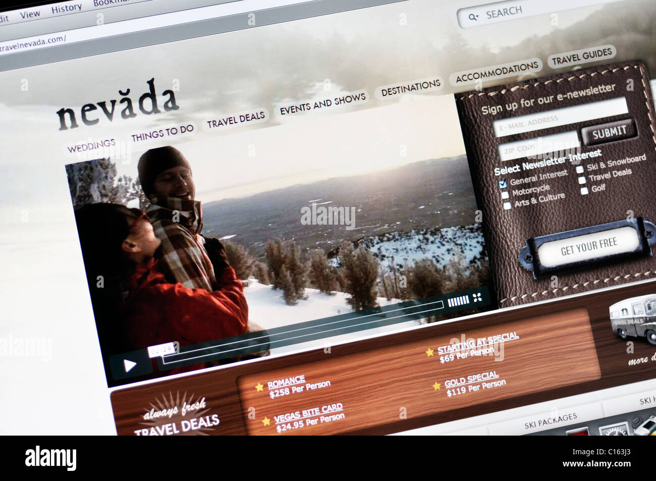 Nevada offizielle Tourismus-website Stockfoto