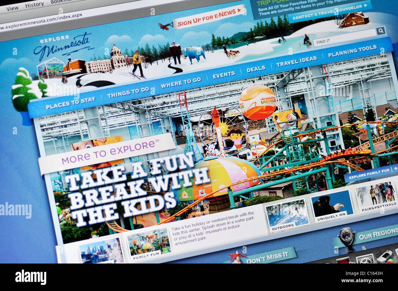 Minnesota offizielle Tourismus-website Stockfoto