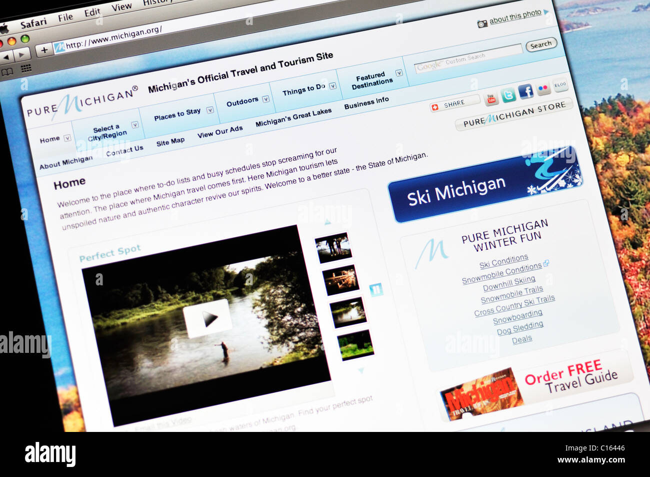 Michigan offizielle Tourismus-website Stockfoto